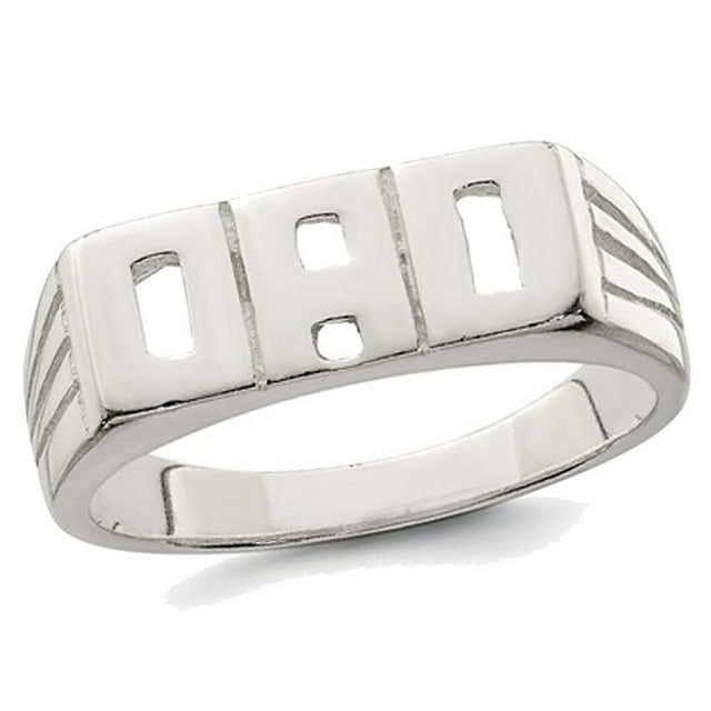 Mens Sterling Silver DAD Ring in Polished