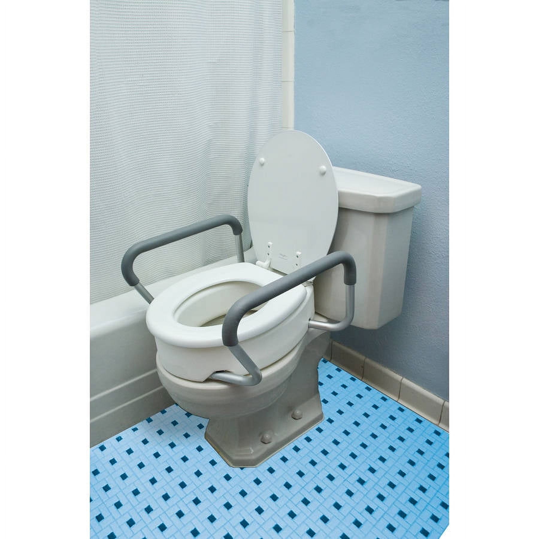 Toilet Seat Riser with Arms for Elongated Size Bowl