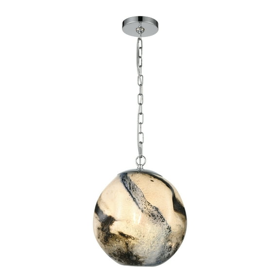 Elk Home 12-Inch Wide Blue Planetary Pendant, Transitional, Chrome
