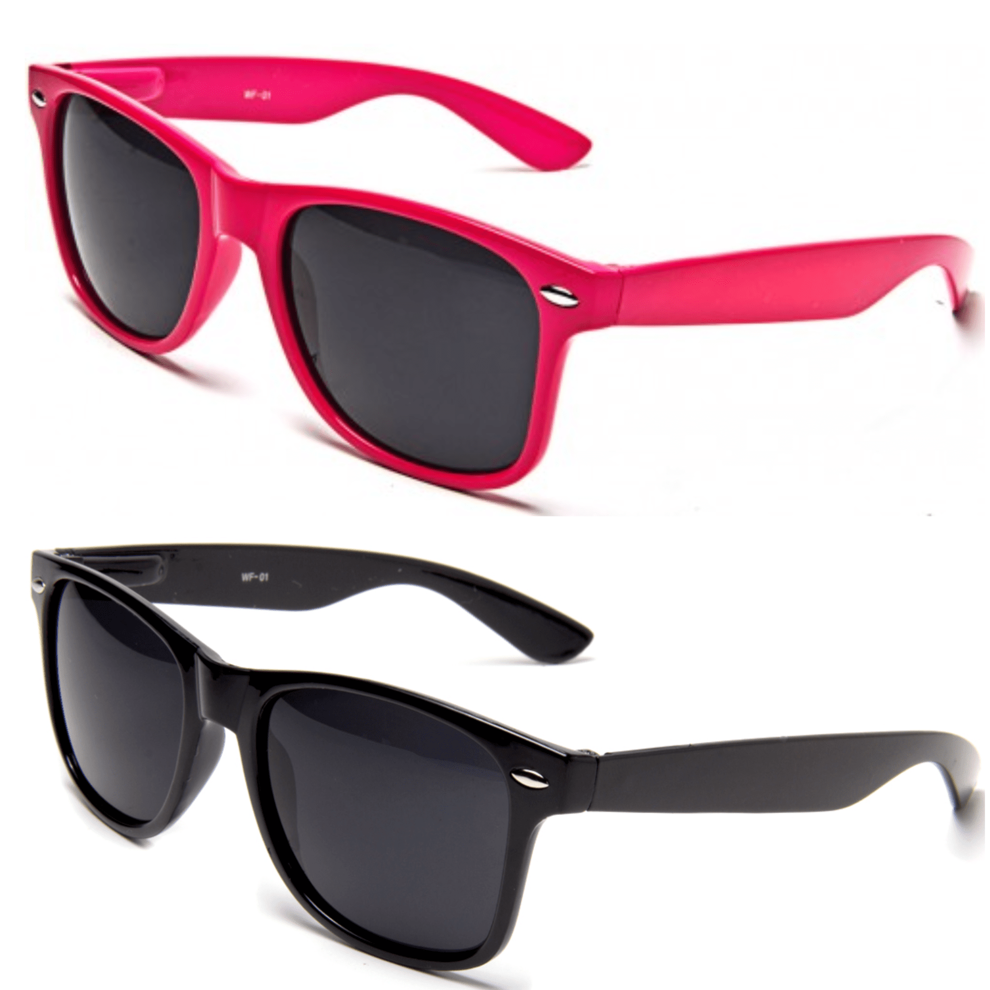 2 Pack Retro Rewind Deal Retro 80s Style Sunglasses – 1 Black pair and 1 Pink pair FREE SHIPPING