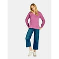 thumbnail image 4 of Time and Tru Women's Waffle Knit Sweatshirt, Sizes XS-XXXL, 4 of 5