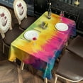 thumbnail image 2 of Colorful Tie Dye Pattern Rectangle Tablecloth 60"x102",Waterproof Polyester Rectangle Table Cloth, Wipeable Spillproof Polyester Tablecloth for Dining, Camping, Indoor and Outdoor, 2 of 6
