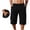 Black, variant on Men's Knee-Length 3/4 Workout Shorts with Zipper Pockets, Reflective Trim Breathable Elastic Drawstring Waist Stretch Quick Dry Shorts for Running & Gym Black