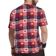 thumbnail image 2 of Wukai Heart Plaid Print Men's Short-Sleeved Mesh T-Shirt,Quick-Dry Short Sleeve Workout T-Shirt-4X-Large, 2 of 8