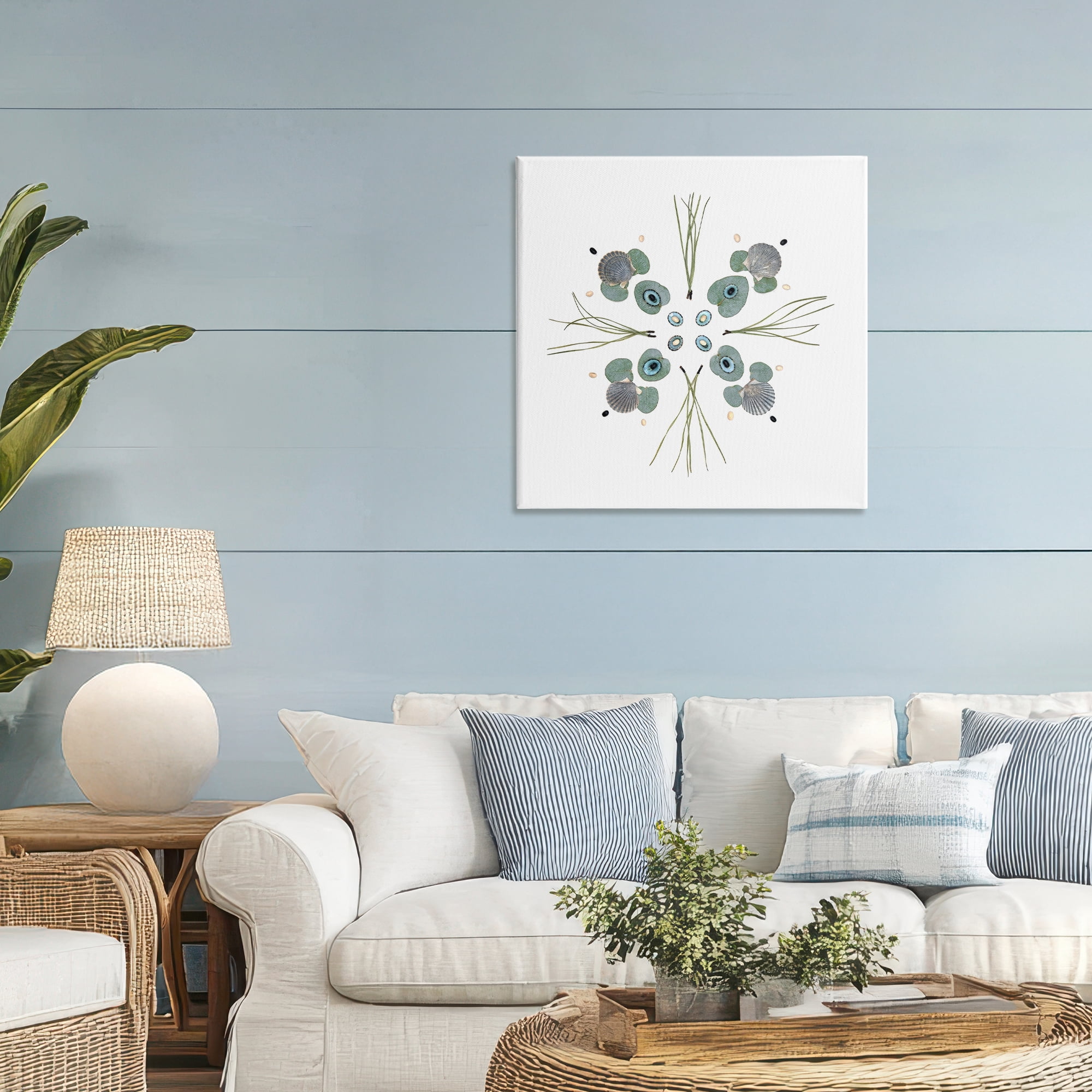 Stupell Industries Seashell & Leaf Symmetry Canvas Wall Art, design by Beth Adoette