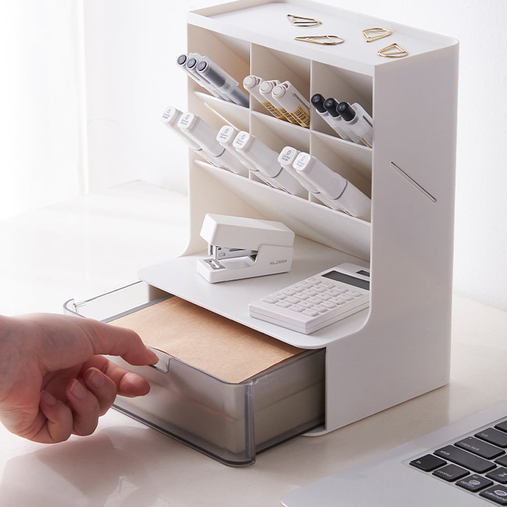 Multi-Functional Desk Organizer Pencil Holder Stationery, Large Marker Pen Organizer Storage