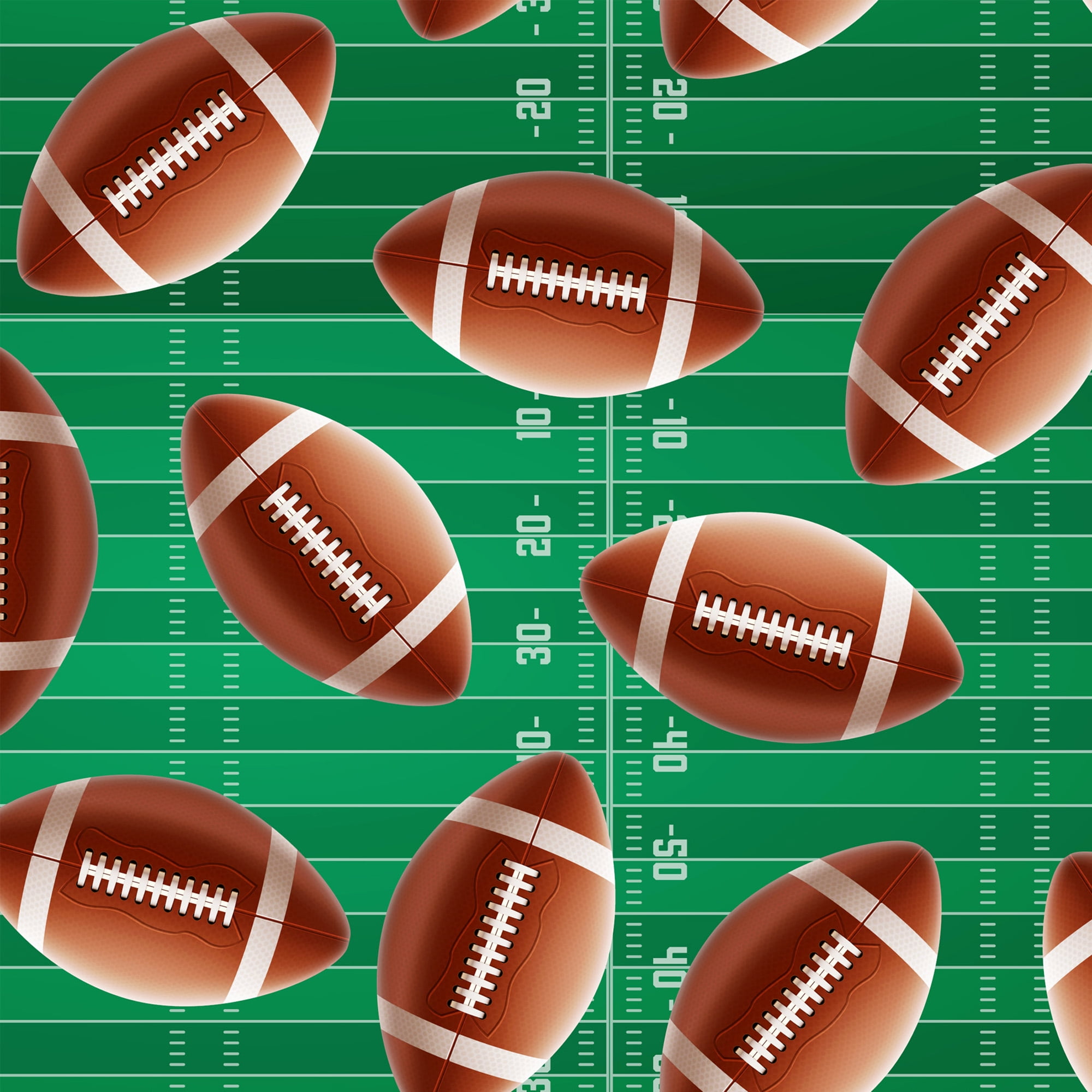 1 Yard 100% Cotton Football, Multi-color, 44" Wide for Quilting & Sewing by David Textiles