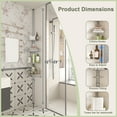 thumbnail image 3 of BISHE Corner Shower Caddy Tension Pole - 72-135 INCH - 4-Tier Rustproof Bathroom Organizer Shelves, Adjustable Bathtub Tub Shampoo Storage, White, 3 of 8