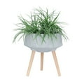 thumbnail image 4 of S/2 11/15" Terrazzo Planter W/ Wood Legs, Gray, 4 of 5