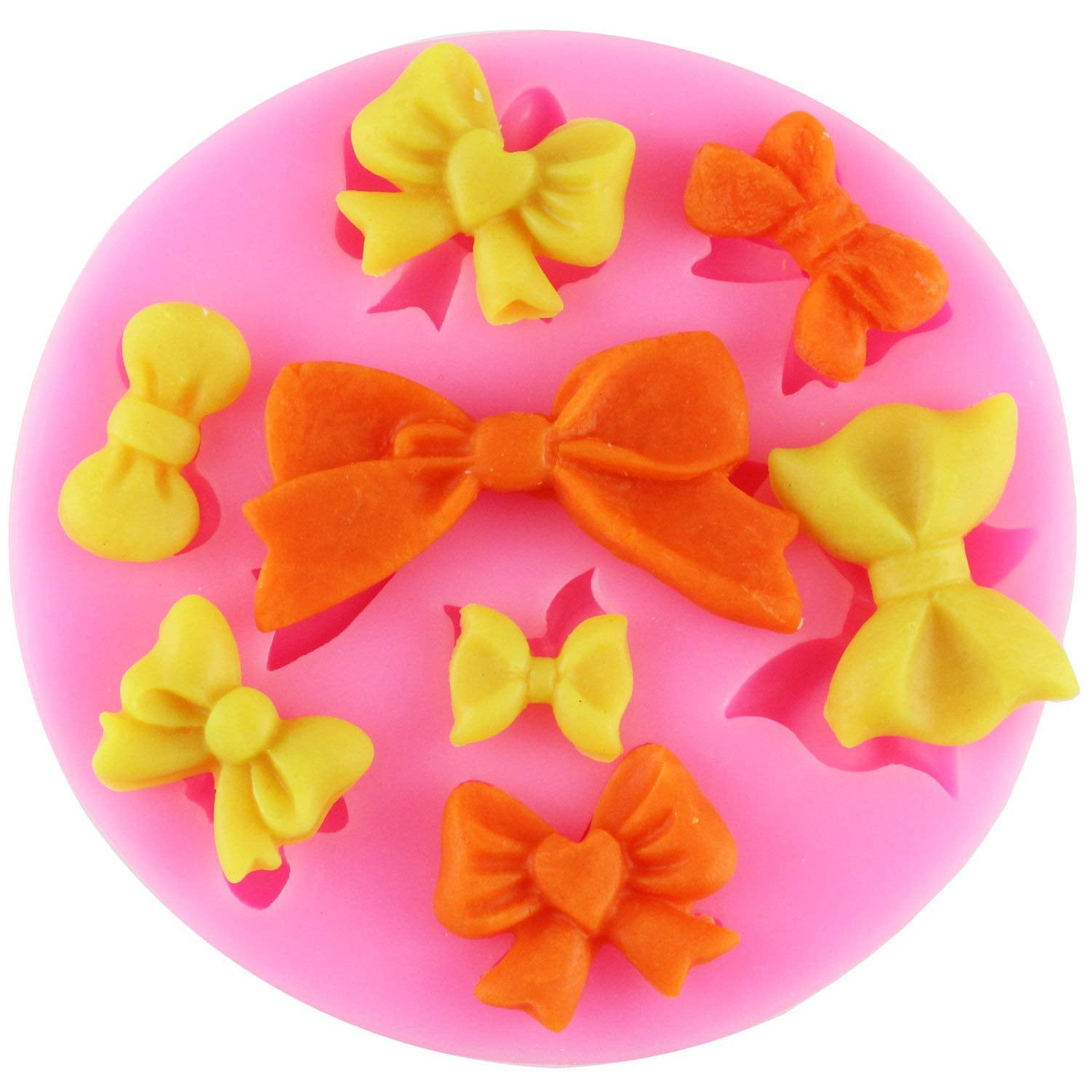 Bow Ribbon for Wax Melt Mould Sugar Soap or Cake Mould Silicone Moulds Fondant Mould Icing Cake Cupcake Topper Mold Ice Cake Mould Molds Silicone Pink
