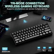 Aula MINI60 HE Gaming Keyboard 60%,Hall Effect Rapid Trigger Keyboard,8000Hz Polling,Tri-Mode(BT5.0/2.4GHz/USB-C),Hot Swappable Compact Mechanical Keyboard for Gamer(Black)