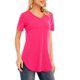thumbnail image 5 of La nueva manga del cortocircuito del cuello del color sólido V de la camiseta de las mujeres de l Romacci Camiseta mujer, 5 of 7