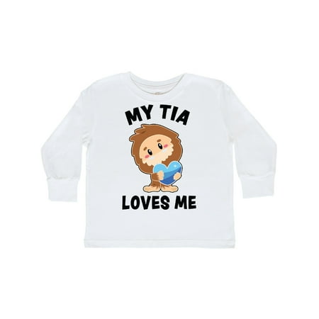 

Inktastic Cute Bigfoot My Tia Loves Me Gift Toddler Boy Girl Long Sleeve T-Shirt