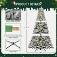 thumbnail image 4 of 7.5FT Pre-lit Christmas Tree, Artificial Snow Flocked Full Prelighted Tree with 480 LED Lights and 1117 PVC Branches Tips, Foldadble Metal Tree Stand, Spruce Christmas Tree for Home, Office, Holiday, 4 of 6