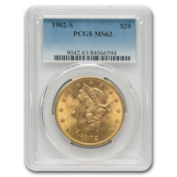 1902-S $20 Liberty Gold Double Eagle MS-63 PCGS