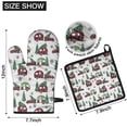 thumbnail image 6 of White Christmas Car and Camper Pattern Kitchen Oven Mitt and Pot Holder Sets 2 Pcs for Baking, Cooking and Grilling, Heat Resistant Up To 392 °F, 6 of 7