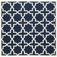 thumbnail image 2 of SAFAVIEH Chatham Giovanni Geometric Wool Area Rug, Dark Blue/Ivory, 5' x 5' Square, 2 of 10