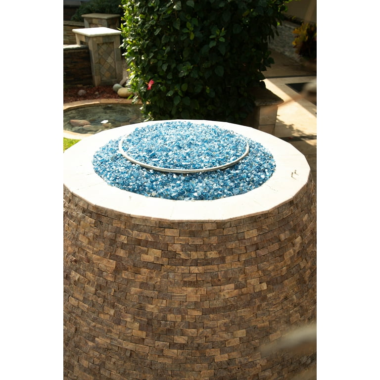 MSI 0.25 cu. ft. 0.5 in. 20 lbs. Quantum Saphire Blue Fire Glass Pebbles  LHDBLUE.5CU20 - The Home Depot