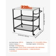 thumbnail image 3 of VEVOR Outdoor Grill Cart, 31.5 x 24.0 inch Stainless Steel Tabletop Size Grilling Table, Outdoor Cooking Table with 4 Wheels & Side Handle, Two Mesh Shelves, BBQ Prep Tables for Patio, Garden, 3 of 9