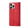thumbnail image 2 of SaniMore for iPhone 15 Pro Max 6.7" 2023 Case, Prumiem PU Leather Wallet Kickstand Cover Magnetic Flip Design Card Slots Shockproof Anti-drop TPU Full Body Protective Shell, Red, 2 of 10