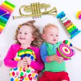 thumbnail image 2 of OUNONA Party Props for Kids Plastic Three-Section Trumpet Toy for Imagination Improvement 1Pcs, 2 of 8
