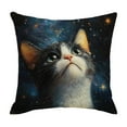 thumbnail image 2 of Funda de almohada con estampado "A" de 45 x 45 cm | Moderna funda de almohada de lino para salón y dormitorio | Lavable a máquina con cremallera | Tacto suave y cómodo para sofá o cama, 2 of 6