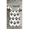 thumbnail image 3 of Ambesonne Egyptian Quilted Bedspread Set 2 Pcs, Beetle Bug, Twin Size, Black White, 3 of 3