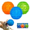 thumbnail image 1 of Pelota masticable para perros, con sonido, flotante e indestructible, de goma (azul)., 1 of 5