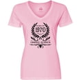 thumbnail image 3 of Inktastic Born in 1970 Limited Edition Women's V-Neck T-Shirt, 3 of 5