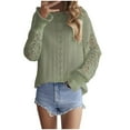 thumbnail image 2 of Aloohaidyvio Sweaters for Women Heathered Long Sleeve Crew Neck Pullover Knit Sweater Casual Fall Tops, 2 of 6