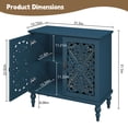 thumbnail image 7 of MROJISC 31.5" Tall 2-Door Openwork Carving Accent Cabinet with Solid Wood Legs, Blue, 7 of 7
