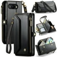 thumbnail image 2 of Funda tipo cartera para Google Pixel 9A con bloqueo RFID, tarjetero, cremallera y ranura para billetes, correa de hombro magnética de piel sintética suave para mujer, 2 of 10