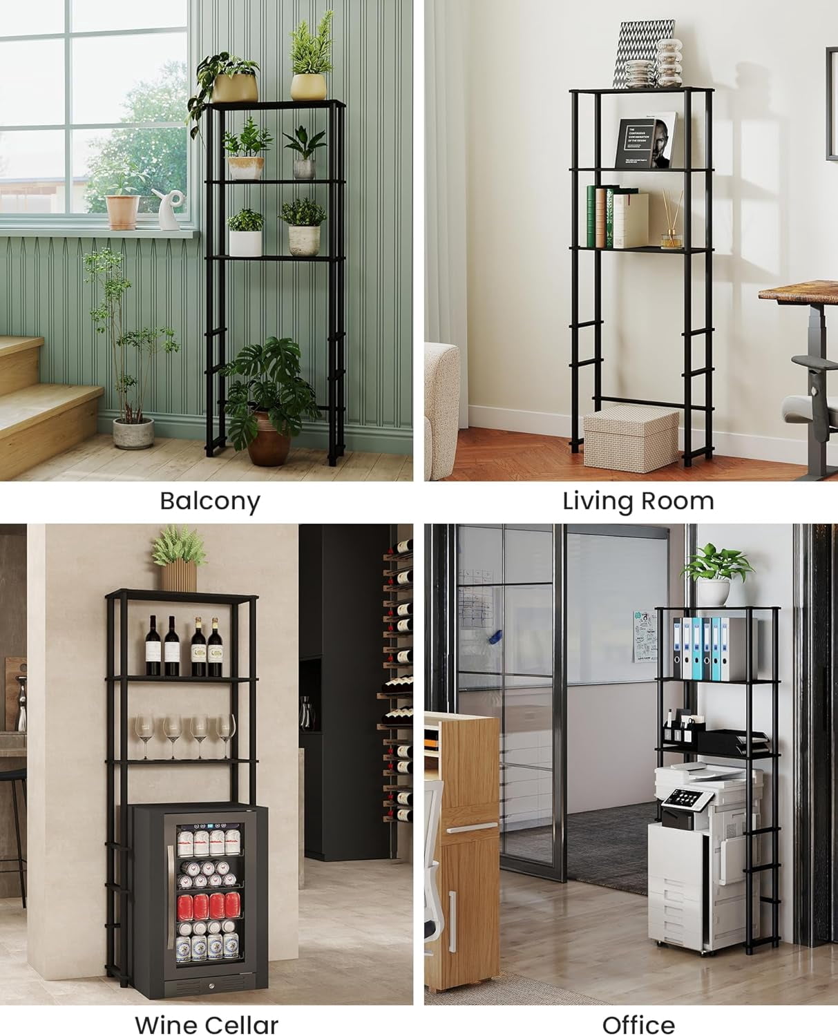 Mini Fridge Storage Rack, 3-Tier Microwave and Mini Fridge Stand with Storage Dorm Refrigerator Shelf for Kitchen