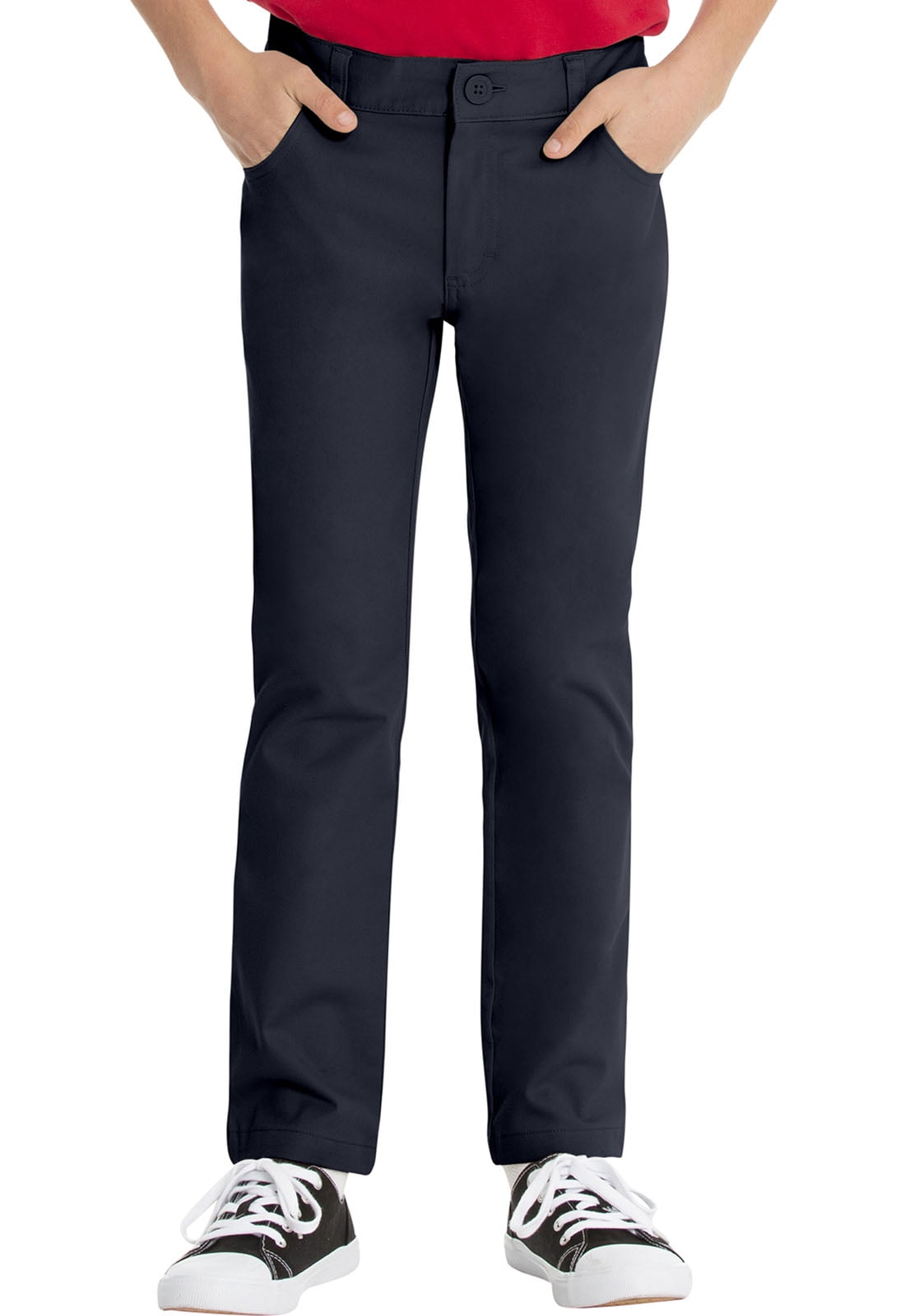 Real School Boys School Uniform 5-Pocket Stretch Slim Pants, Sizes 4-18
