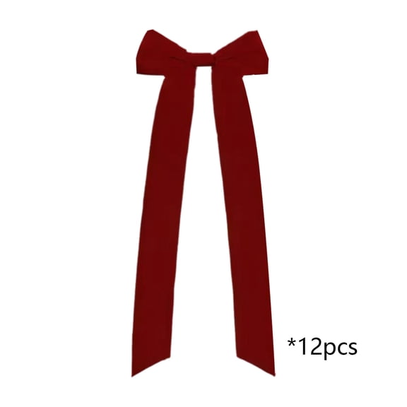 Fasiaou 12PCS Velvet Christmas Tree Bows, Vintage Ribbon Tree Topper Bows Ornaments for Staircase Garland Wreath Holiday Home DIY Crafts Decorations,,12PCS