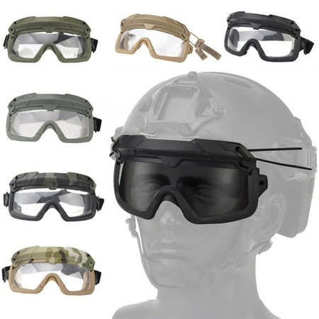Sioweci Tactical Anti Fog Goggles Anti-Scratch Lens Goggles Glasses 2 Modes Safety Goggles for Airsoft Paintball Hunting Hiking Black Camouflage