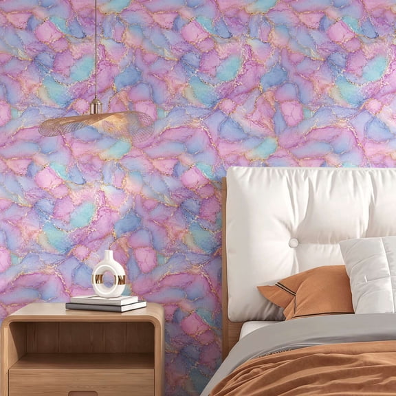 Purple And Blue Marble Texture Gold Vein wallpaper. modern luxury artistic abstract style. suitable for indoor walls or cabinet.