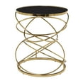 thumbnail image 5 of DecMode 20" x 24" Black Marble Accent Table with Spiral Base, 1-Piece, 5 of 7