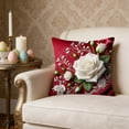 thumbnail image 6 of Yhmxh White Roses Throw Pillow Covers 18x18 Inch Floral Cushion Cases for Bedroom or Living Room, Romantic Rose Decorative Pillowcases Sofa Cushion Covers for Elegant Home Decor, 6 of 6