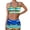 Blue, variant on Qingpeng Women's Plus Size Printed Tankini Set with Wide Straps Two Piece Bathing Suit with High Waist Boyshort Bottom
