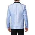 thumbnail image 3 of INSPIRE CHIC Men's Blazers Metallic Shawl Lapel Collar One Button Party Style Shiny Blazers S Blue, 3 of 5