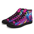 thumbnail image 6 of Coolcustomize Women's Neon Heart Burst High-top Sneakers, Lace-Up Round Toe Casual Shoes with Neon for Wear, Valentine's Outfits & Daily Fashion, Comfortable Fabric Upper & Sole Canvas Boots, 6 of 10