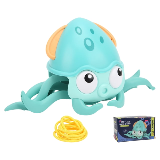 Juguete de pulpo, lindo, flotante, para gatear, estimula la imaginación, regalo de cumpleaños, juguete de playa para bañera para bebés de 18 meses o más, azul