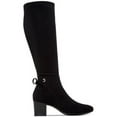 thumbnail image 2 of CHARTER CLUB Womens Black Tie Detail Stretch Almond Toe Block Heel Zip-Up Heeled Boots 8.5, 2 of 4