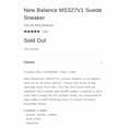 thumbnail image 2 of ??RARE SIZE!?? New Balance 327 Black Slate MS327RE1 Mens Womens Shoes ??NEW!??, 2 of 6