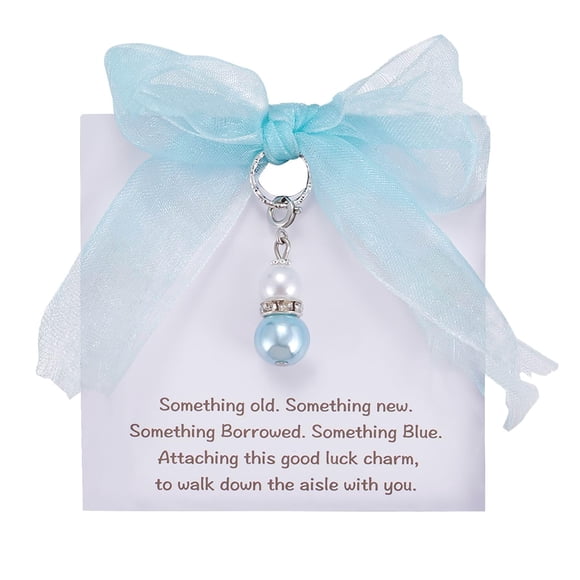 Charm MIXJOY, perla azul, regalo de novia con cinta de 3,3 cm