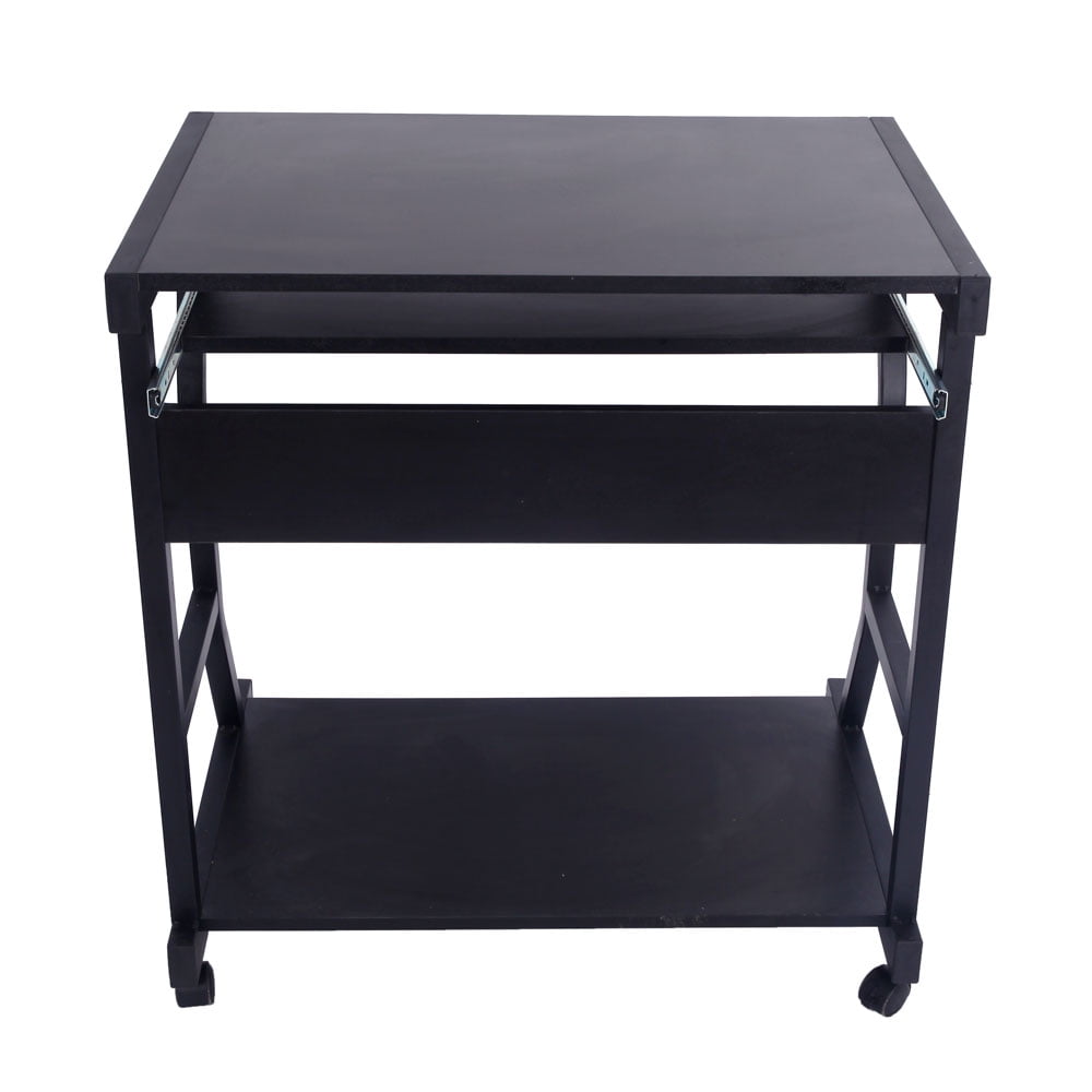 Lowestbest Removable Side Computer Table, Moveable Four-wheel Computer Desk, Black Lowestbest Removable Side Computer Table, Moveable Four-wheel Computer Desk, Black