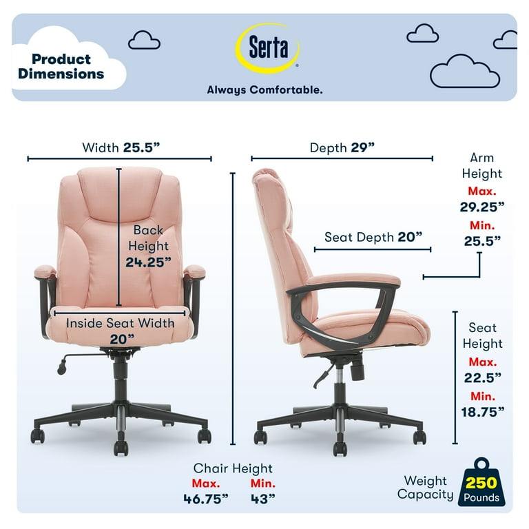 Serta Connor Upholstered Executive High-Back Office Chair with