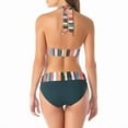 thumbnail image 4 of Anne Cole MULTI Stripe Marilyn Printed Halter-Neck Bikini Swim Top, US X-Small, 4 of 4