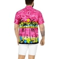 thumbnail image 5 of HAPPY BAY Men's Hawaiian Shirts Short Sleeve Button Down Shirt Men's Tropical Shirts Casual Holiday Summer Party Caribbean Shirts for Men Funny M Seashore Palm, Autumn Pink, 5 of 6